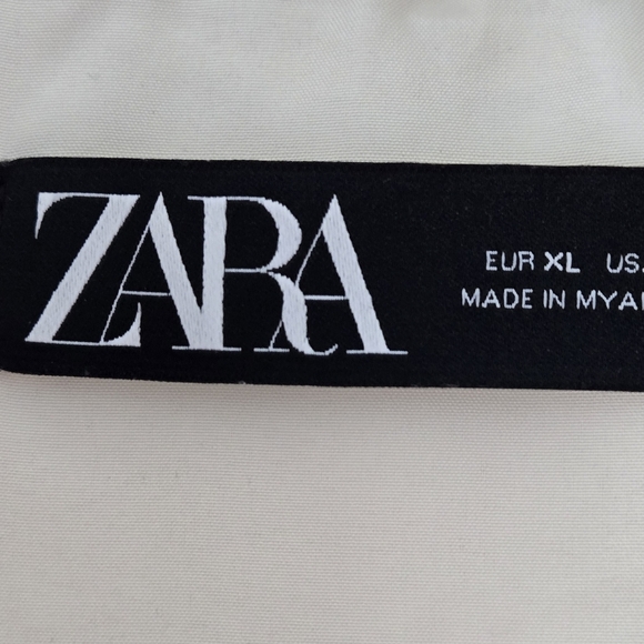 Zara Puffer Hooded Vest Ivory & Black Full Zip Closure Outerwear Fitted size XL - Picture 13 of 16